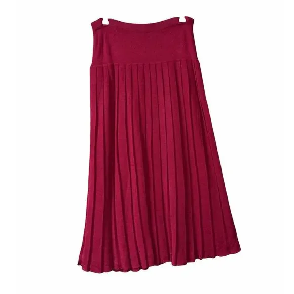 Chaus Vintage Cranberry Knit Pleated Skirt size Medium - Picture 2 of 9